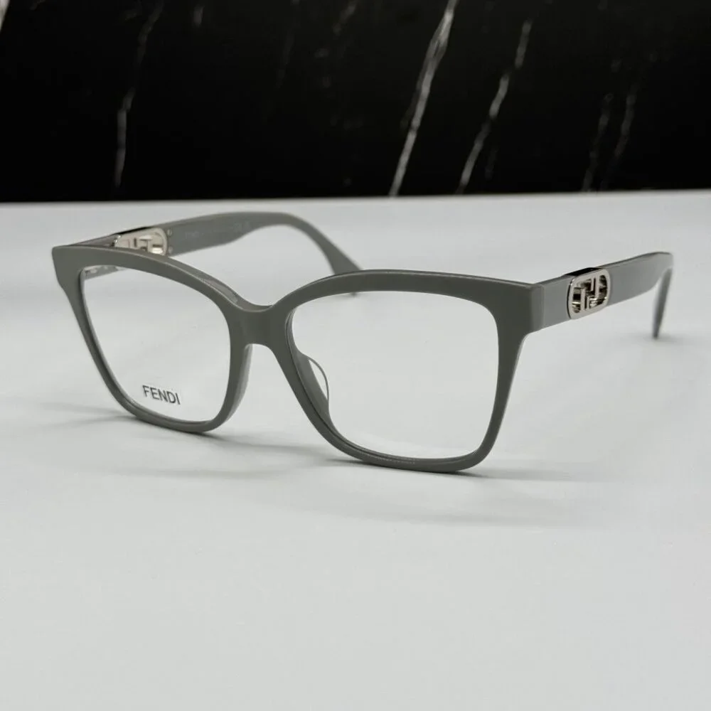 NEW FE50025I 020 FENDI EYEGLASSES SHINY GREY UNISEX EYEWEAR FENDI